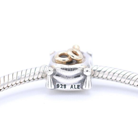 Authentic PANDORA Romantic Union Charm with 14K Gold - 790549D - Picture 4 of 11